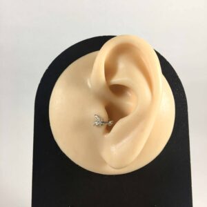 Kelebek Zirkon Kilitli Halka Piercing